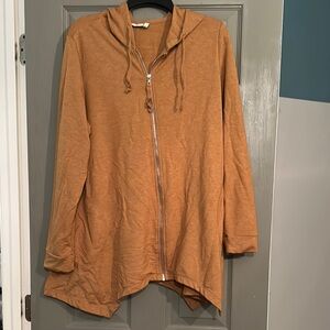 LOGO by Lori Goldstein Women's Brown Hooded Jacket